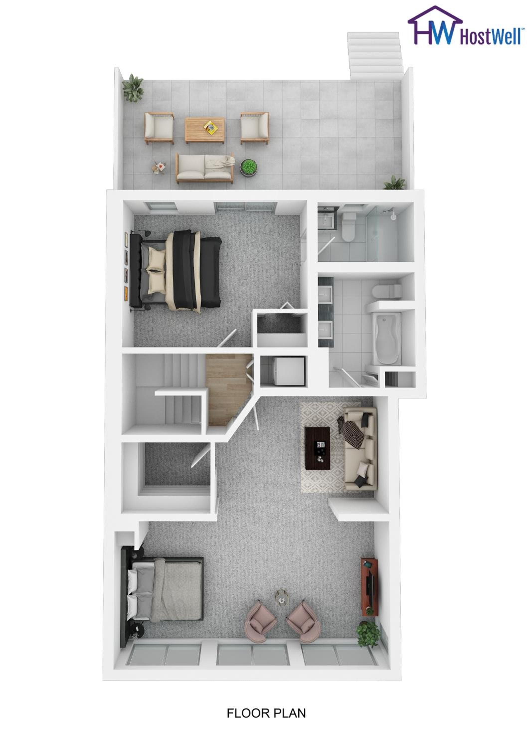 Photograph supplied for Two Bedroom, Two Newly Renovated Bathrooms, Deck